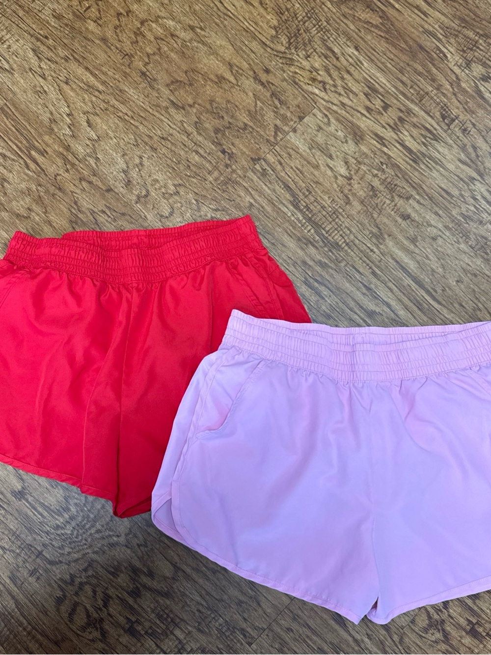 Athletic Works Women's Athletic Shorts - Red and Light Pink